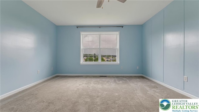5587 Stonecroft Ln, Lower Macungie Twp, PA 18106 - carpeted empty room with a ceiling fan and baseboards