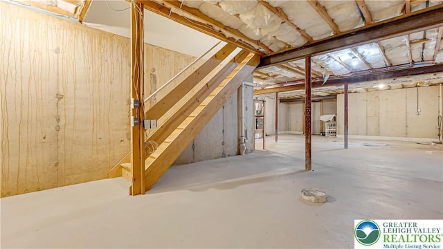 5587 Stonecroft Ln, Lower Macungie Twp, PA 18106 - unfinished below grade area featuring stairway
