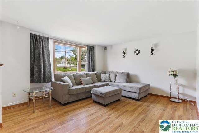 5396 Nor Bath Blvd, East Allen Twp, PA 18067 - living area featuring light wood-style flooring and baseboards