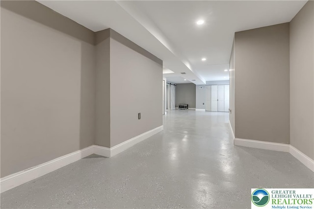 6945 Hunt Dr, Lower Macungie Twp, PA 18062 - basement with recessed lighting and baseboards