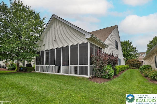 4076 Pine Hurst Dr, Allen Twp, PA 18067 - back of house featuring a sunroom and a yard