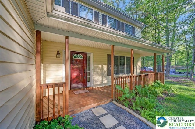 119 Savage Trl, Smithfield Twp, PA 18301 - entrance to property with a porch