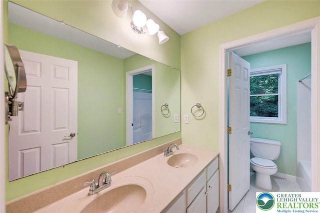 119 Savage Trl, Smithfield Twp, PA 18301 - full bathroom featuring double vanity, tile patterned flooring, and  shower combination