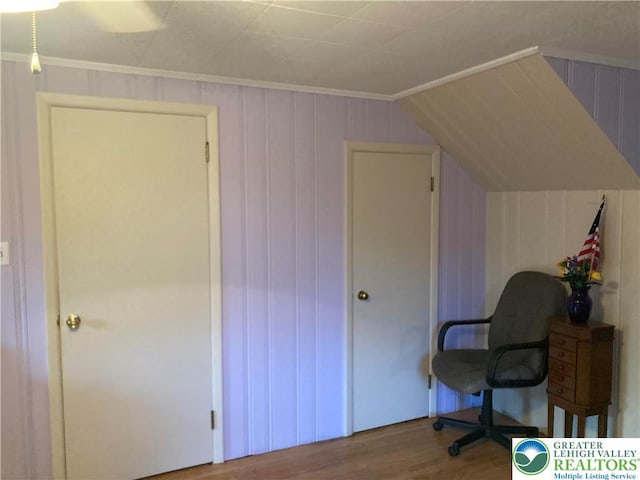 5984 Rte 412, Springfield Twp, PA 18077 - office with wood finished floors and vaulted ceiling