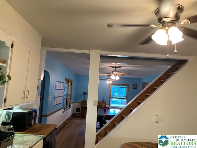 5984 Rte 412, Springfield Twp, PA 18077 - stairs featuring ceiling fan and wood finished floors