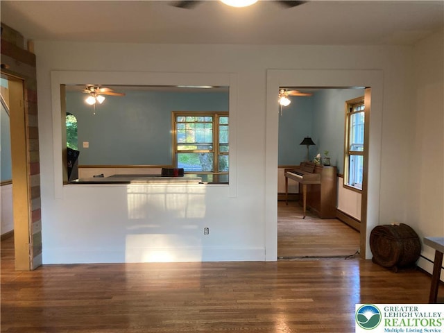 5984 Rte 412, Springfield Twp, PA 18077 - spare room featuring a ceiling fan and wood finished floors