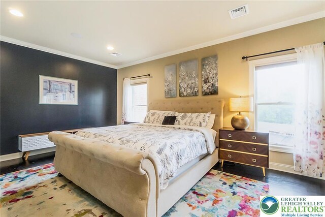 4260 W Wyndemere Cir, Lowhill Twp, PA 18078 - bedroom featuring ornamental molding, wood finished floors, and recessed lighting