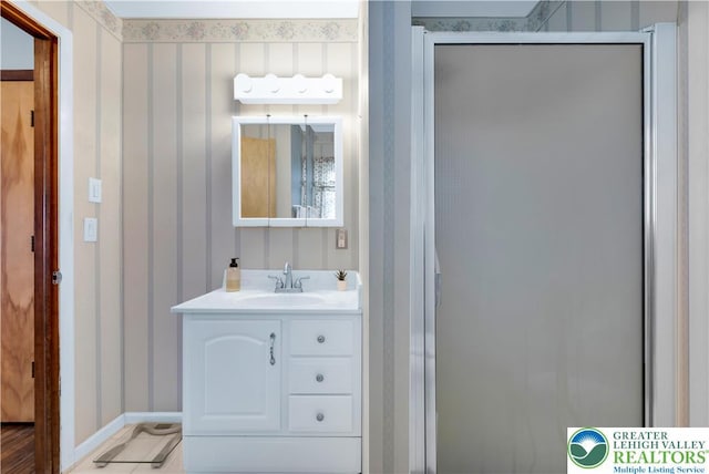8555 Mohr Ln, Weisenberg Twp, PA 18051 - full bath featuring vanity and a stall shower
