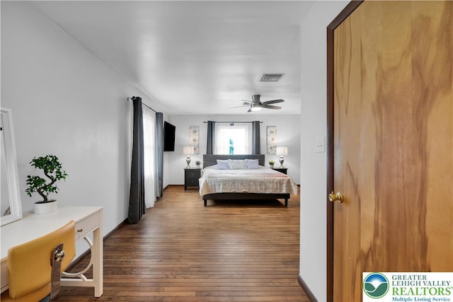 8555 Mohr Ln, Weisenberg Twp, PA 18051 - bedroom featuring hardwood / wood-style floors and a ceiling fan