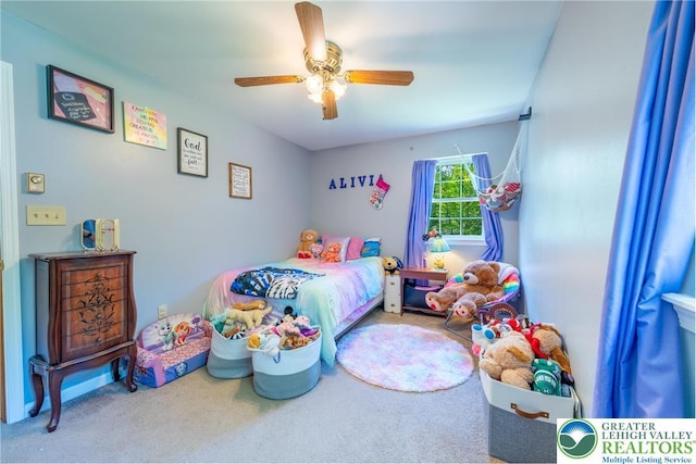 2175 Village Rd, Chestnuthill Twp, PA 18330 - bedroom with carpet floors and ceiling fan