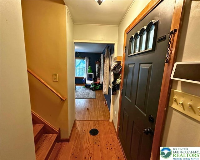1701 Johns Rd, Chestnuthill Twp, PA 18330 - corridor with wood-type flooring and stairway