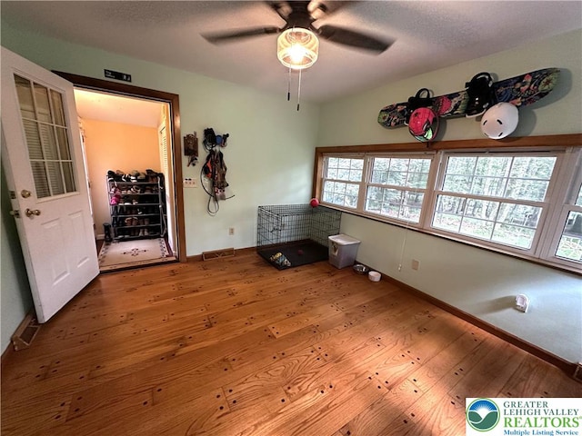 1701 Johns Rd, Chestnuthill Twp, PA 18330 - unfurnished bedroom featuring hardwood / wood-style flooring and ceiling fan