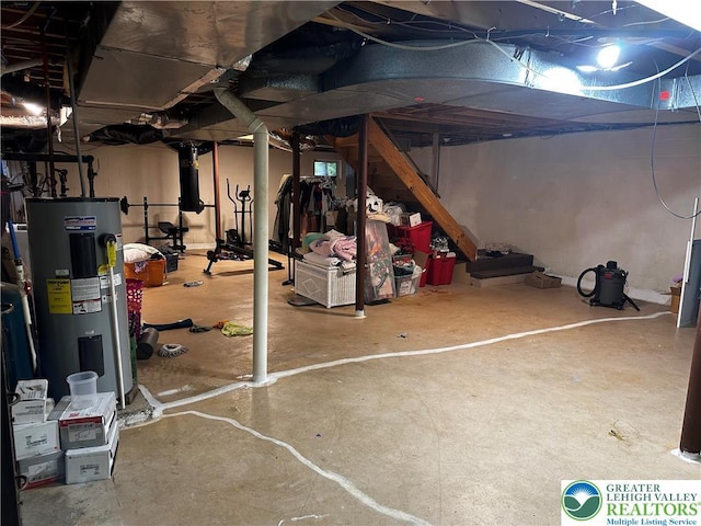 1701 Johns Rd, Chestnuthill Twp, PA 18330 - unfinished below grade area featuring electric water heater