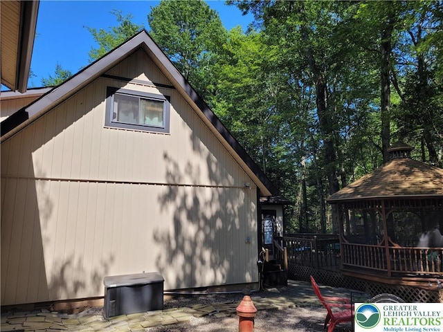 2048 Beaver Run Rd, Tobyhanna Twp, PA 18347 - view of home's exterior with a gazebo and a wooden deck