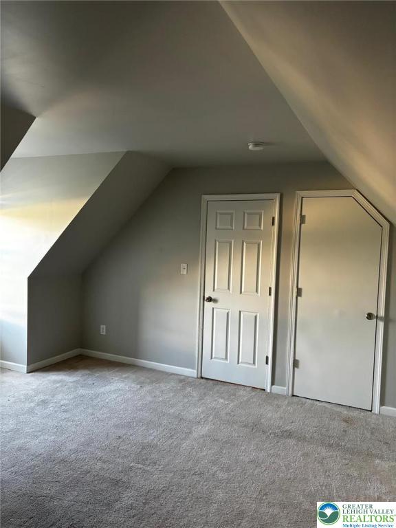 4954 Coatbridge Ln, Lehigh Twp, PA 18088 - additional living space featuring carpet and lofted ceiling