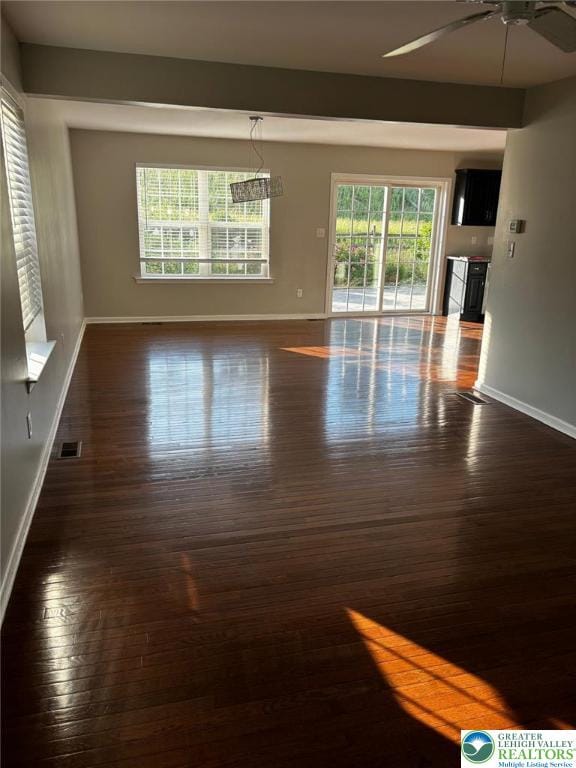 4954 Coatbridge Ln, Lehigh Twp, PA 18088 - spare room with dark wood-style floors and a ceiling fan