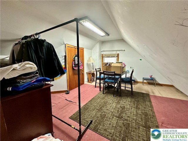 189 W 27th St, Northampton Boro, PA 18067 - additional living space featuring vaulted ceiling and carpet flooring