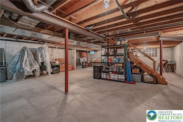 2029 Amherst Dr, Lower Saucon Twp, PA 18015 - unfinished basement featuring stairway
