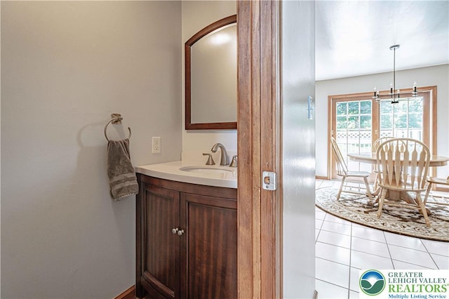 2029 Amherst Dr, Lower Saucon Twp, PA 18015 - bathroom featuring vanity and tile patterned flooring