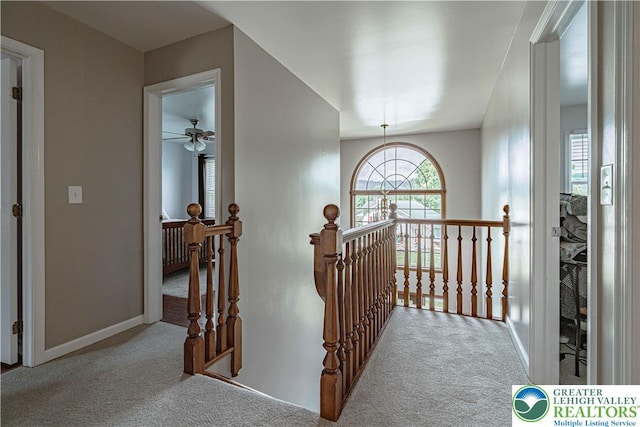 2029 Amherst Dr, Lower Saucon Twp, PA 18015 - hallway with carpet floors and an upstairs landing
