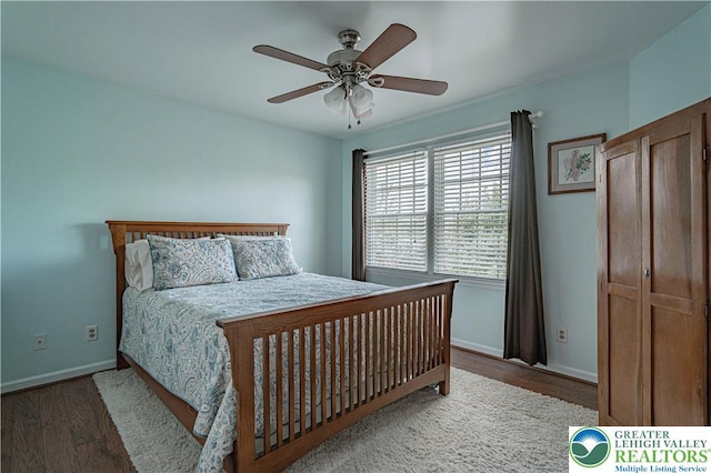 2029 Amherst Dr, Lower Saucon Twp, PA 18015 - bedroom with wood finished floors and ceiling fan