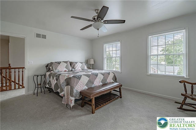 2029 Amherst Dr, Lower Saucon Twp, PA 18015 - carpeted bedroom featuring baseboards and a ceiling fan