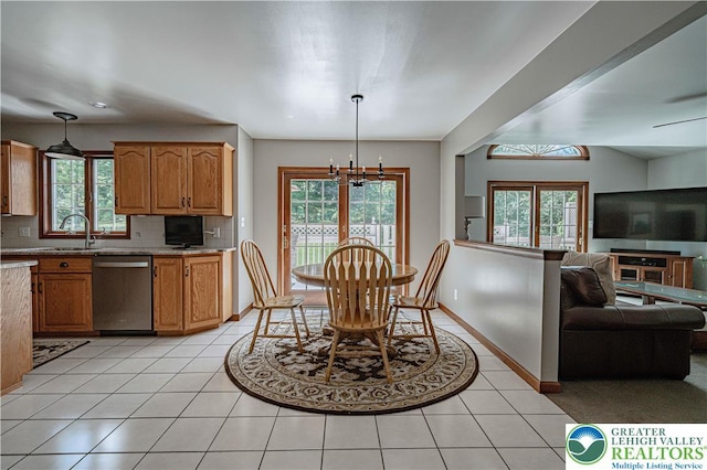 2029 Amherst Dr, Lower Saucon Twp, PA 18015 - dining space with light tile patterned floors and baseboards