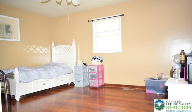 2841 Willow St, North Whitehall Twp, PA 18037 - bedroom featuring wood finished floors and a ceiling fan