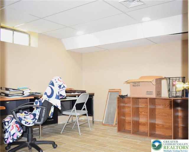2841 Willow St, North Whitehall Twp, PA 18037 - home office with a paneled ceiling and wood finished floors