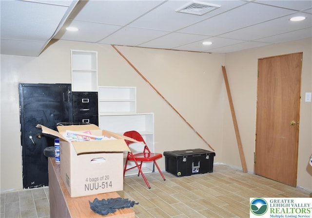 2841 Willow St, North Whitehall Twp, PA 18037 - finished basement featuring a paneled ceiling and recessed lighting