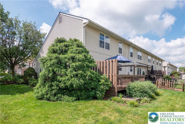 2721 Victoria Ln, Easton, PA 18045 - back of house featuring a wooden deck