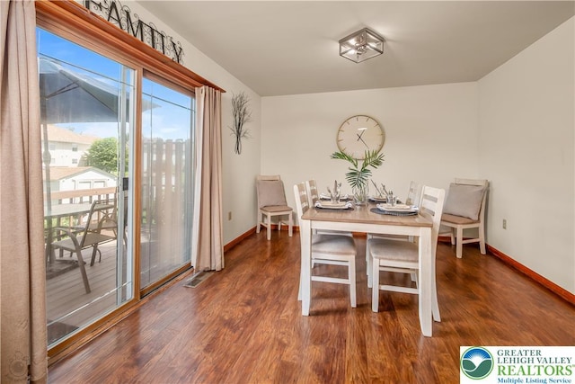 2721 Victoria Ln, Easton, PA 18045 - dining space featuring baseboards and wood finished floors