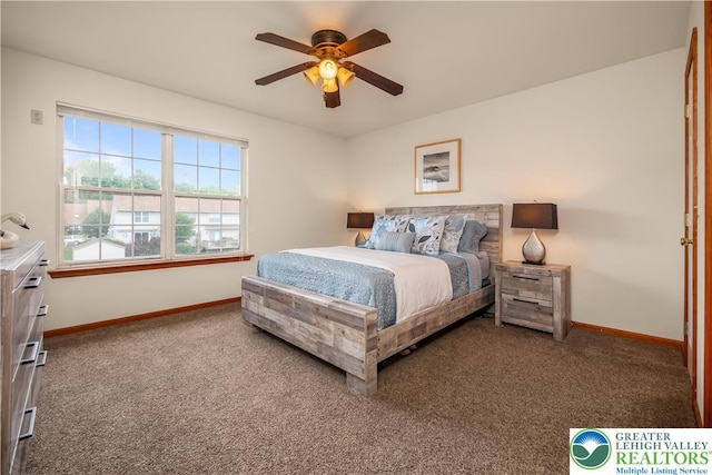2721 Victoria Ln, Easton, PA 18045 - carpeted bedroom featuring baseboards and ceiling fan