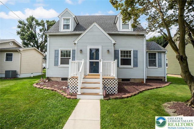 457 E Lawn Rd, Upper Nazareth Twp, PA 18064 - cape cod home featuring a front lawn and a shingled roof