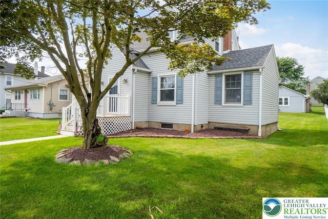 457 E Lawn Rd, Upper Nazareth Twp, PA 18064 - view of front of home with a front yard and roof with shingles