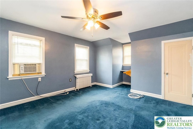 457 E Lawn Rd, Upper Nazareth Twp, PA 18064 - unfurnished bedroom with radiator heating unit, carpet, cooling unit, and ceiling fan