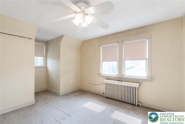 457 E Lawn Rd, Upper Nazareth Twp, PA 18064 - additional living space featuring radiator heating unit, carpet floors, and a ceiling fan