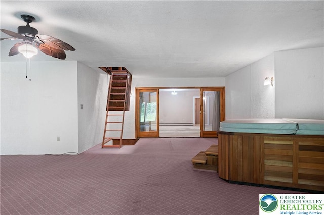 242 Schoeneck Ave, Nazareth Boro, PA 18064 - unfurnished living room featuring ceiling fan and carpet