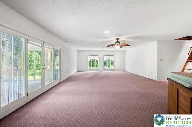 242 Schoeneck Ave, Nazareth Boro, PA 18064 - spare room with carpet flooring, ceiling fan, and a textured ceiling