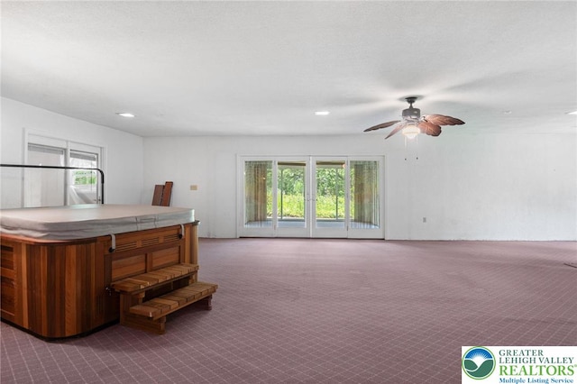 242 Schoeneck Ave, Nazareth Boro, PA 18064 - carpeted living room with ceiling fan and recessed lighting