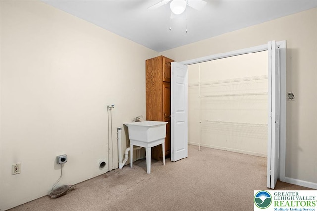 242 Schoeneck Ave, Nazareth Boro, PA 18064 - washroom featuring light colored carpet and ceiling fan