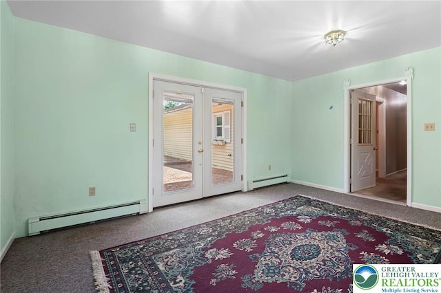 242 Schoeneck Ave, Nazareth Boro, PA 18064 - carpeted spare room with a baseboard radiator and french doors