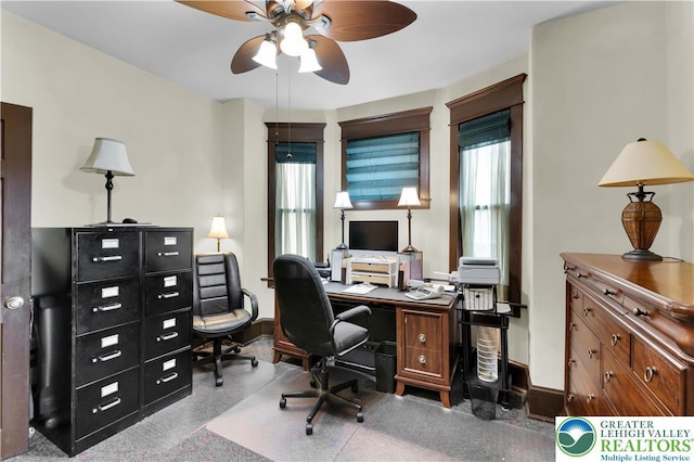 14 S 14th St, Easton, PA 18042 - office featuring ceiling fan and baseboards