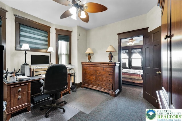 14 S 14th St, Easton, PA 18042 - office area with ceiling fan