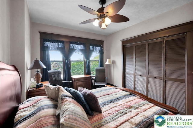 14 S 14th St, Easton, PA 18042 - bedroom with a ceiling fan and a closet