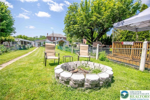 1666 Newport Ave, Northampton Boro, PA 18067 - view of yard with an outdoor fire pit