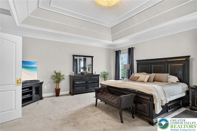 4508 Homestead Dr, Lower Nazareth Twp, PA 18064 - carpeted bedroom with a raised ceiling and ornamental molding