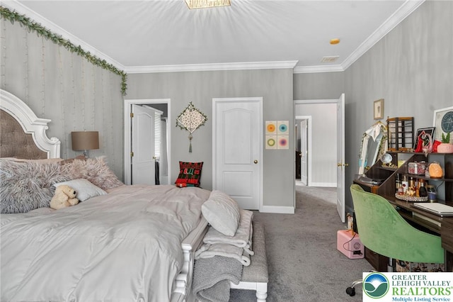 4508 Homestead Dr, Lower Nazareth Twp, PA 18064 - carpeted bedroom with ornamental molding and baseboards