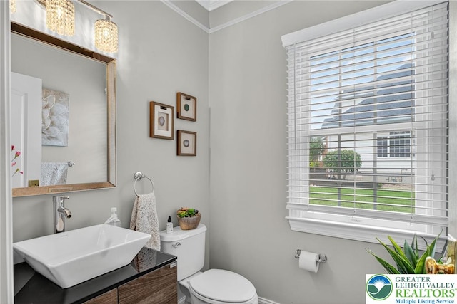 4508 Homestead Dr, Lower Nazareth Twp, PA 18064 - bathroom with ornamental molding and vanity