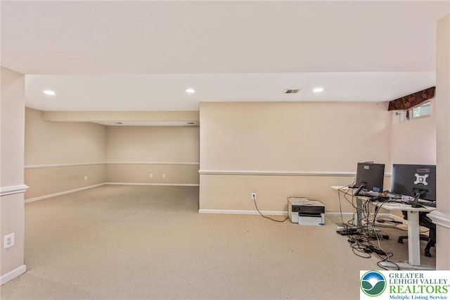 232 S 33rd St, South Whitehall Twp, PA 18104 - workout room featuring carpet flooring and recessed lighting